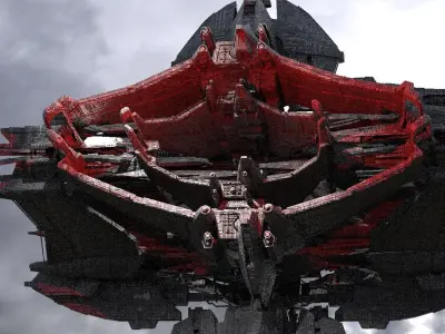 Red Dawn Destroyed Freighter Ship 1 3D model