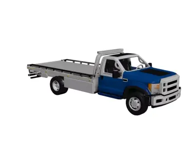 Flatbed Tow Truck Vehicle Recovery Transport Truck 02 3D model