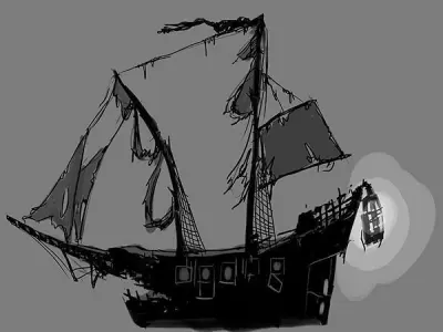 Ghost Ship Free low-poly 3D model