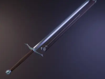 Low poly fantasy sword Low-poly 3D model purchase