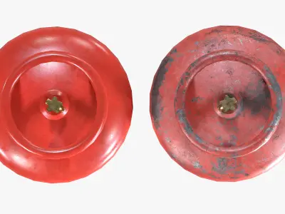 Red LPG Gas Cylinder Low-poly 3D model