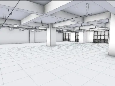 Office space Low-poly 3D model