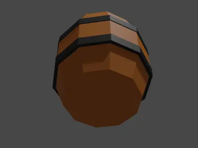 Low Poly Blender Barrel Model Low-poly 3D model