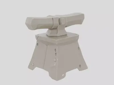 Medieval Blacksmith Anvil for 3D print Low-poly 3D model