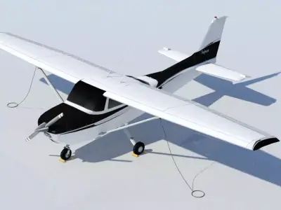 Cessna Skyhawk C172 Static Low Poly   Low-poly 3D model