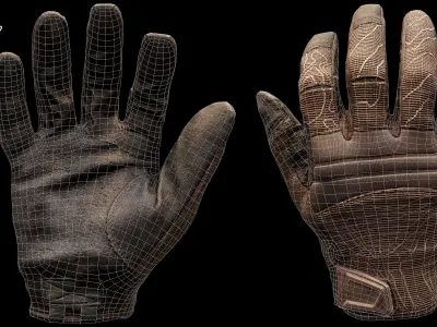 Tactical Gloves 032 Low-poly 3D model