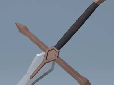Sword pair of swords Low-poly 3D model