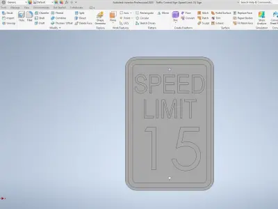 Traffic Control Sign with Speed Limits Free low-poly 3D model