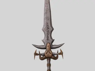 Low Poly Medieval Fantasy Sword Low-poly 3D model
