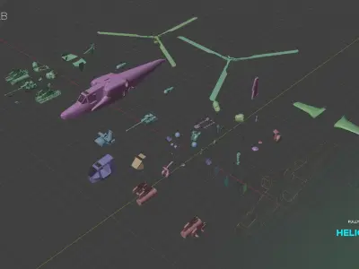 Kamov Ka-52 attack helicopter 3D model