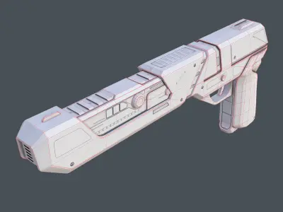 Laser Pistol Blaster PBR Low-poly 3D model