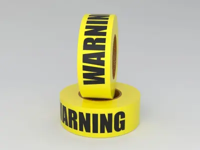 WARNING Tape Yellow 3D model