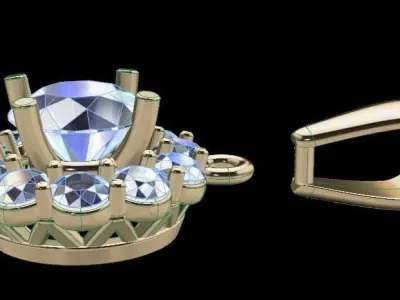 Dainty Diamond Halo Pendant 3D print model