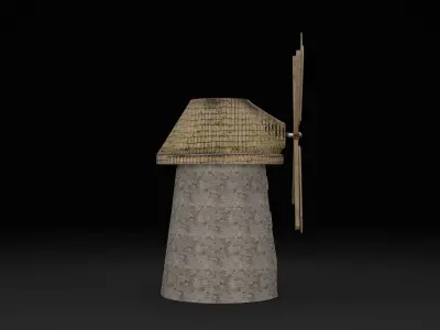 Water Pumping Windmill Animated 3D Model Low-poly 3D model