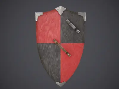 Shield Medieval Low-poly 3D model