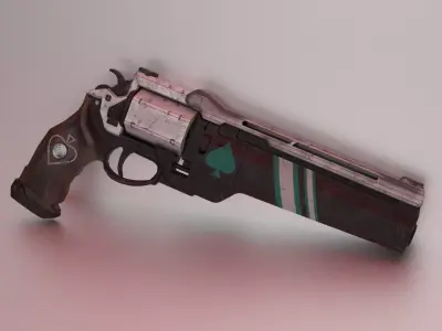 Revolver As Low-poly 3D model