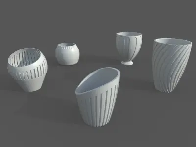 Vase Pack02 - 5 Models Free 3D print model