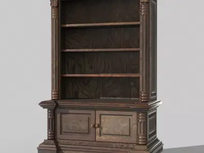 Antique bookcase Low-poly 3D model buy
