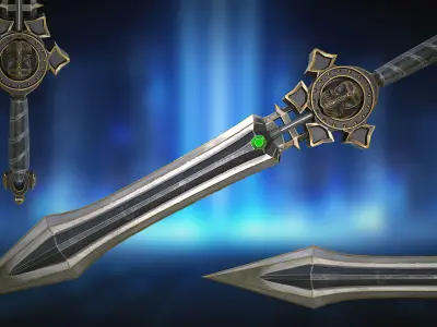 Fantasy Sword 17 3D Model Low-poly 3D model