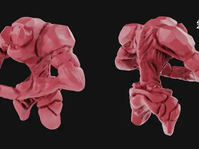 BubbleGum Creature Basemesh With UVs 3D model