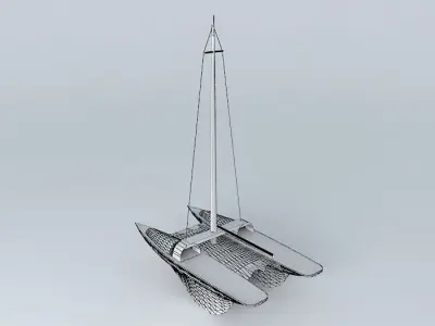 Double hull boat Free 3D model