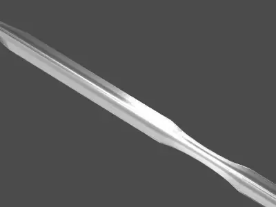 Low-Poly Leaf-shaped Sword Wooden Handgrip Tris Edge Low-poly 3D model