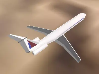 Fictional Twin Rear Engine JetlinerMD-80 Inspired series 3D model