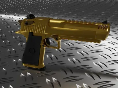 Gold desert eagle 3D model