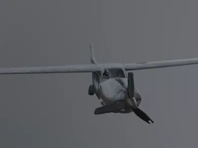destroyed airplane 3D model