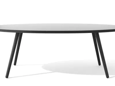 Halden Dark Charcoal Oval Coffee Table Low-poly 3D model