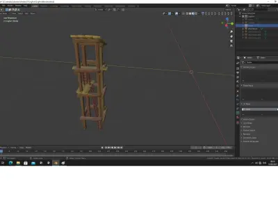 Log Fort Low-poly 3D model
