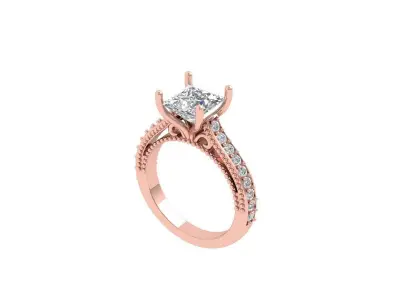 Princess Art Deco Ring 3D print model 12
