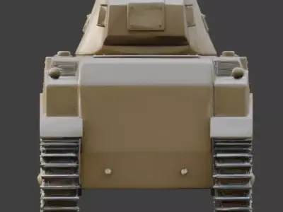 WWII Armored Combat Tank 3D Low-poly 3D model