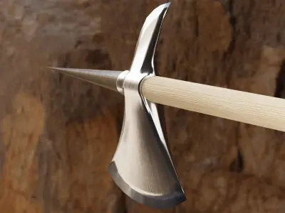 Halberd axe Low-poly 3D model