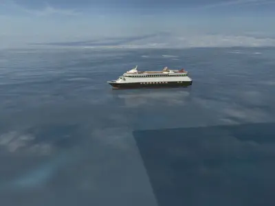 Realistic Cruise Ship 3D Model Low-poly 3D model