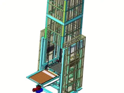 Factory Customized Continuous Vertical Lift Conveyor 3D model