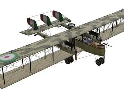 Caproni Ca3 Low-poly 3D model