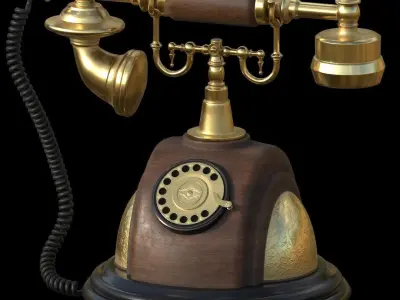 VINTAGE PHONE Low-poly 3D model