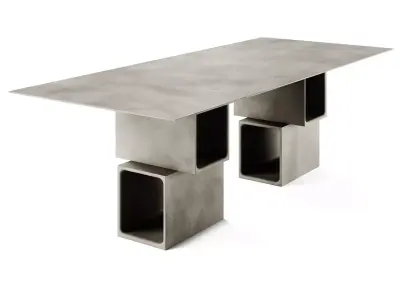 Pulkra Manifesto 2 4 Rectangular Cement Table 3D model