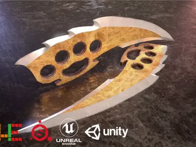 HIE Game Ready Dagger D180212 Low-poly 3D model