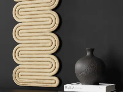  Thehighkey Horizonal Birch Plywood Carving Wall Decoration Model 