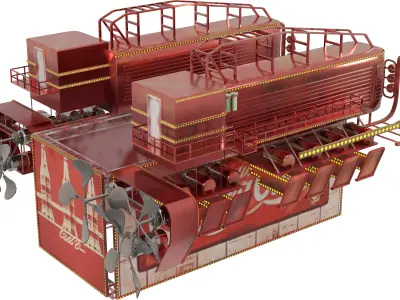 Flying Cola Ship Low-poly 3D model