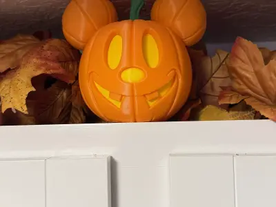 Mickey Halloween Pumpkin Duo Decor and Carved Versions Free 3D print model