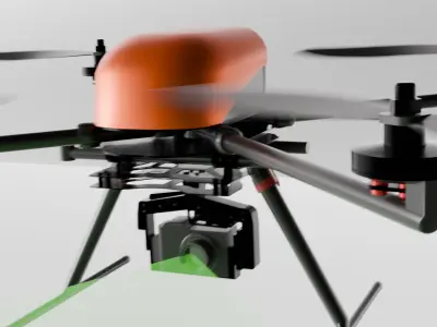3d animation of a geolocation copter Low-poly 3D model