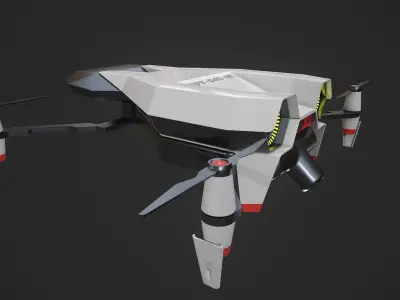 Sci-Fi Drone Low-poly 3D model 5