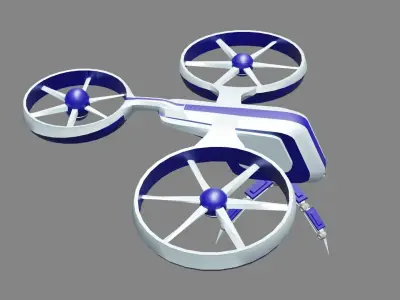 Drone Low-poly 3D model 6