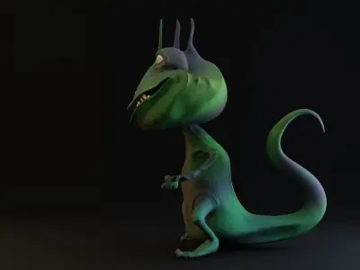 Frogski 3D model dinosaur Low-poly 3D model