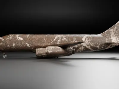 Rustic Weathered Aircraft Low-poly 3D model