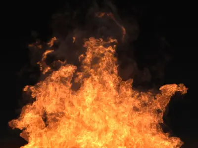 Intense Bonfire Flame VDB Animated for Blender 3D model