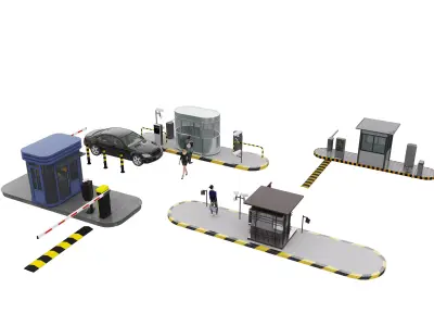 Parking security booth 3D model purchase